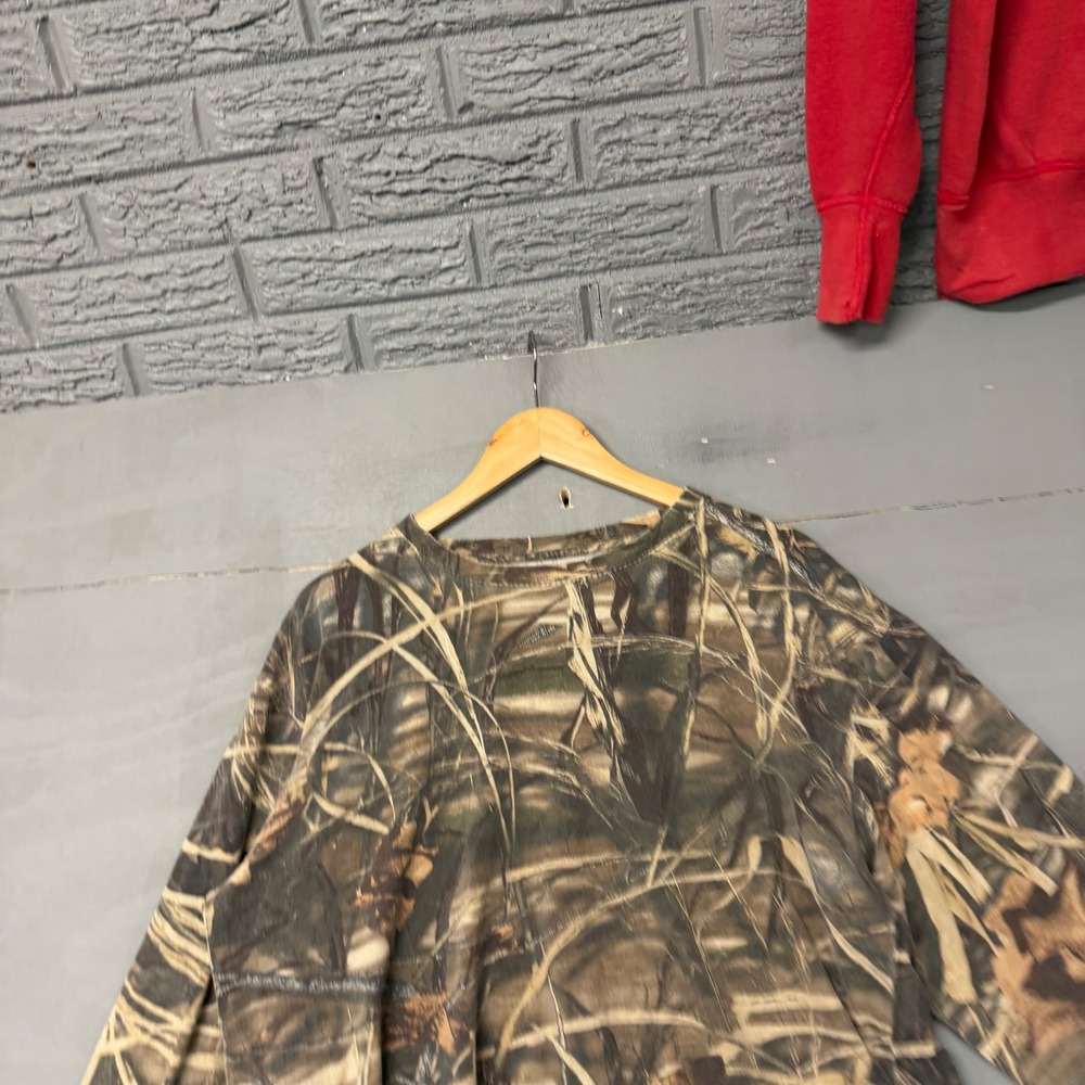Game Winner Mens Marsh Grass Camo Long Sleeve T-Shirt Hunting Fishing Large